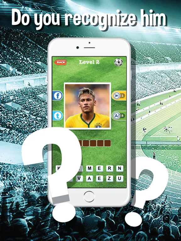 Screenshot di Guess who's the football players quiz app - Top footballer stars trivia game for real soccer fan iPad 