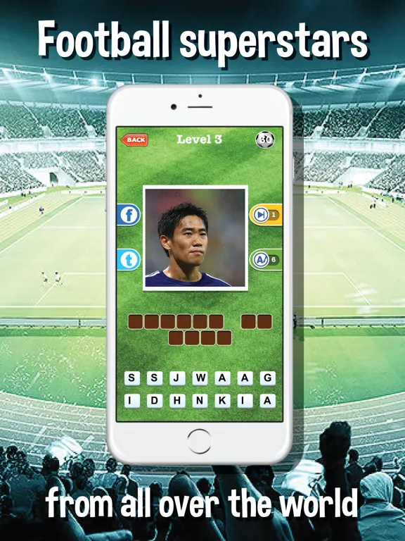 Screenshot di Guess who's the football players quiz app - Top footballer stars trivia game for real soccer fan iPad 