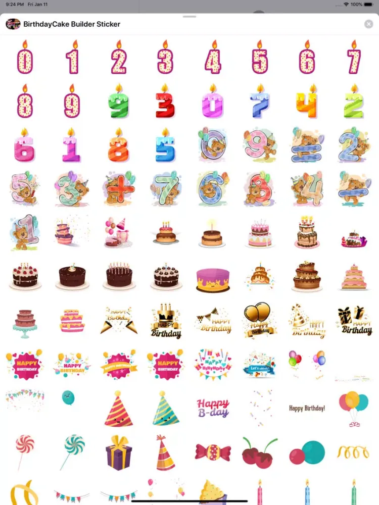 Zrzuty ekranu Birthday Cake Builder Sticker iPad 