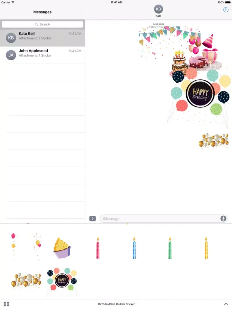 Zrzuty ekranu Birthday Cake Builder Sticker iPad 
