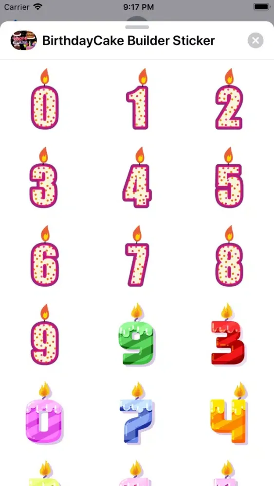 Zrzuty ekranu Birthday Cake Builder Sticker