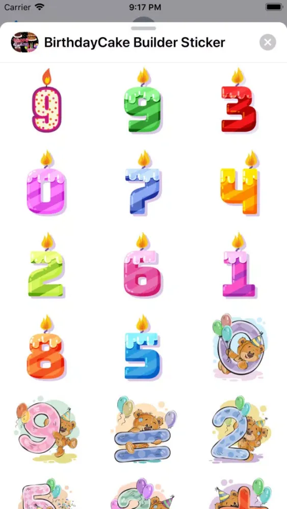Zrzuty ekranu Birthday Cake Builder Sticker