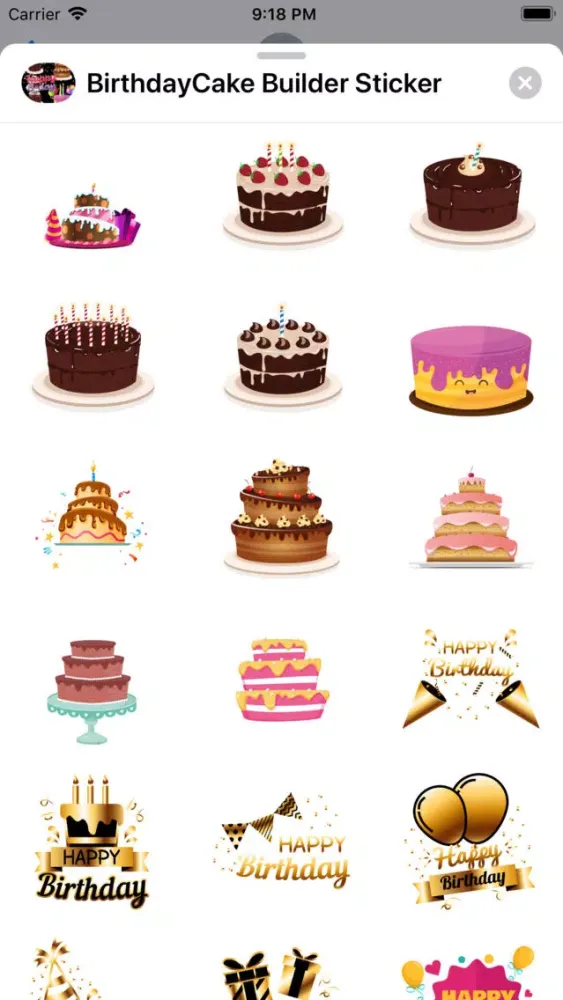 Zrzuty ekranu Birthday Cake Builder Sticker