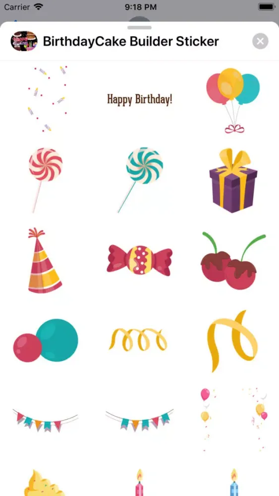 Zrzuty ekranu Birthday Cake Builder Sticker
