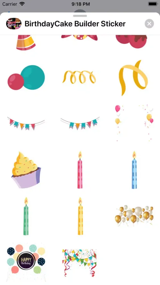 Zrzuty ekranu Birthday Cake Builder Sticker
