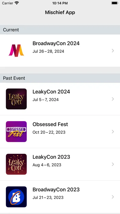 Zrzuty ekranu Mischief Management Events