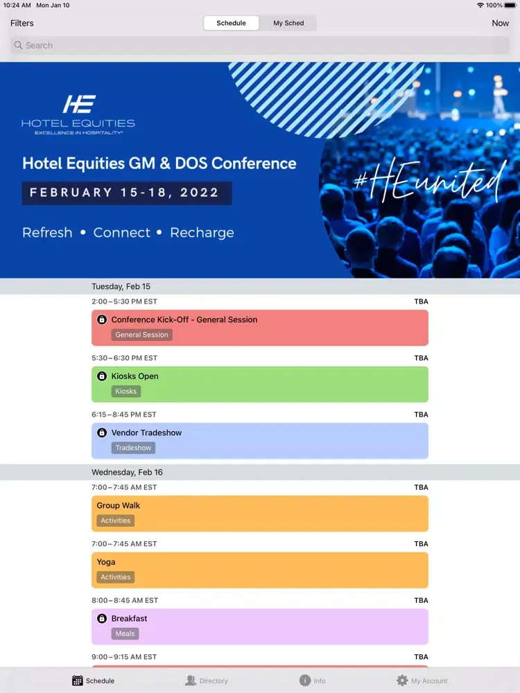 Capturas de pantalla de HE Conf 2022 iPad 