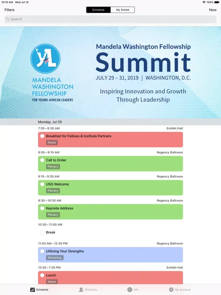 Zrzuty ekranu MWF Summit iPad 