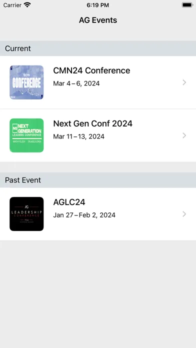 AG Events Screenshots