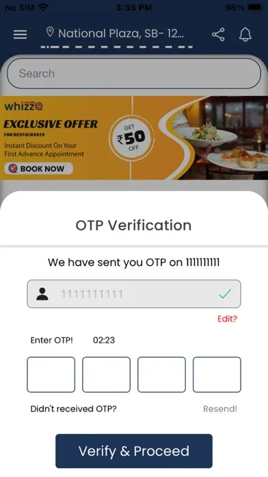 Screenshot di whizzQ - Realtime Booking App