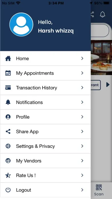 Screenshot di whizzQ - Realtime Booking App