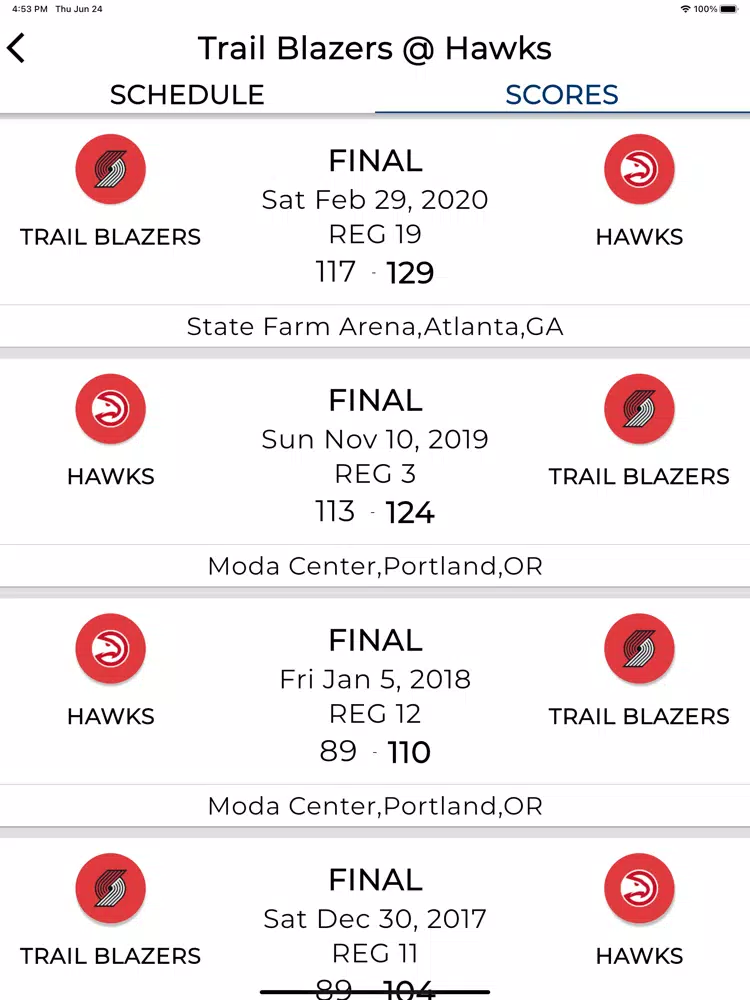 2021 BasketBall Games & Scores iPad  स्क्रीनशॉट
