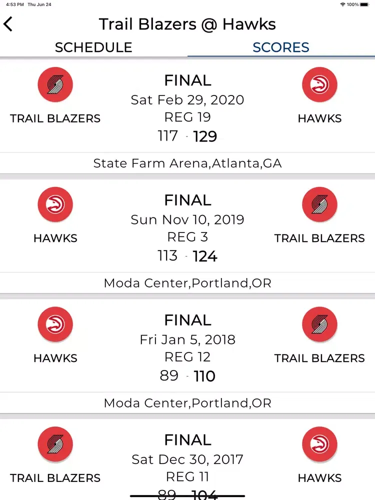 2021 BasketBall Games & Scores iPad  스크린샷