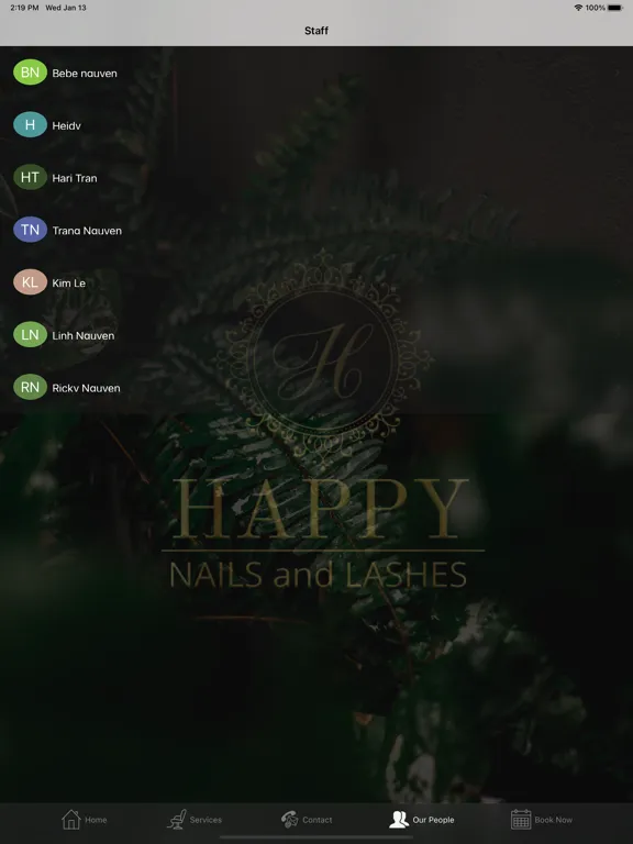 Tangkapan layar Happy Nails & Lashes iPad 