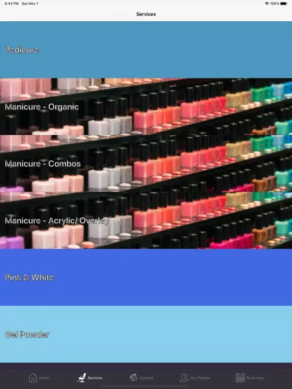 Tangkapan layar Passion Nails & Spa iPad 