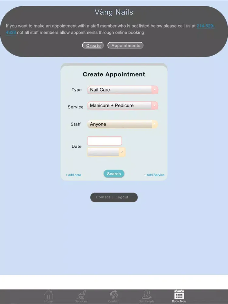 Vang Nails & Spa - Demo iPad  Screenshots