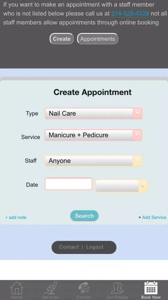 Vang Nails & Spa - Demo Screenshots