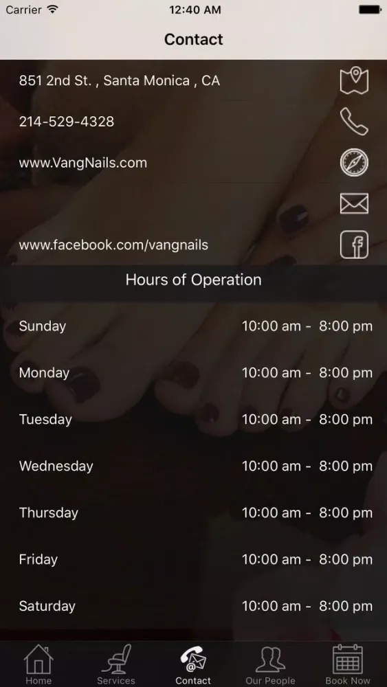 Vang Nails & Spa - Demo Screenshots