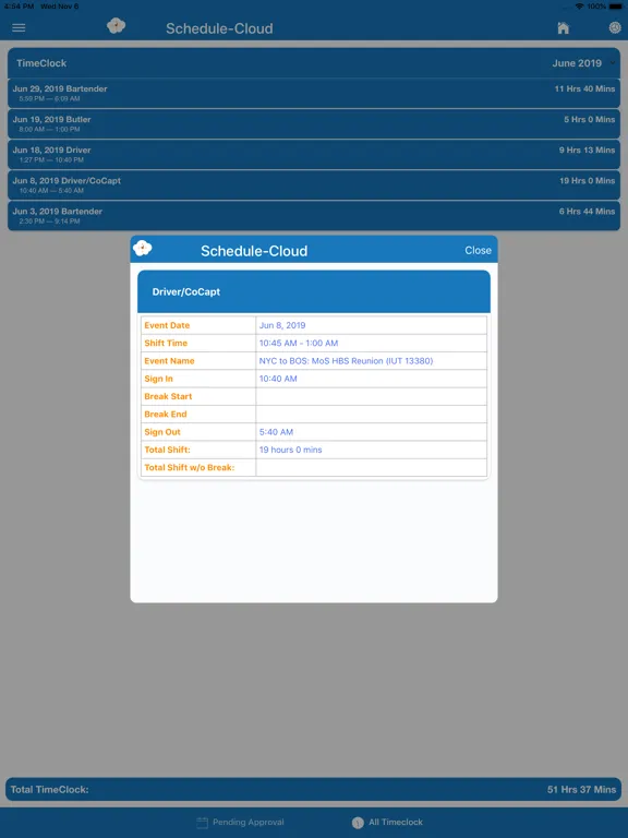 Schedule-Cloud Staff iPad  سکرین شاٹس