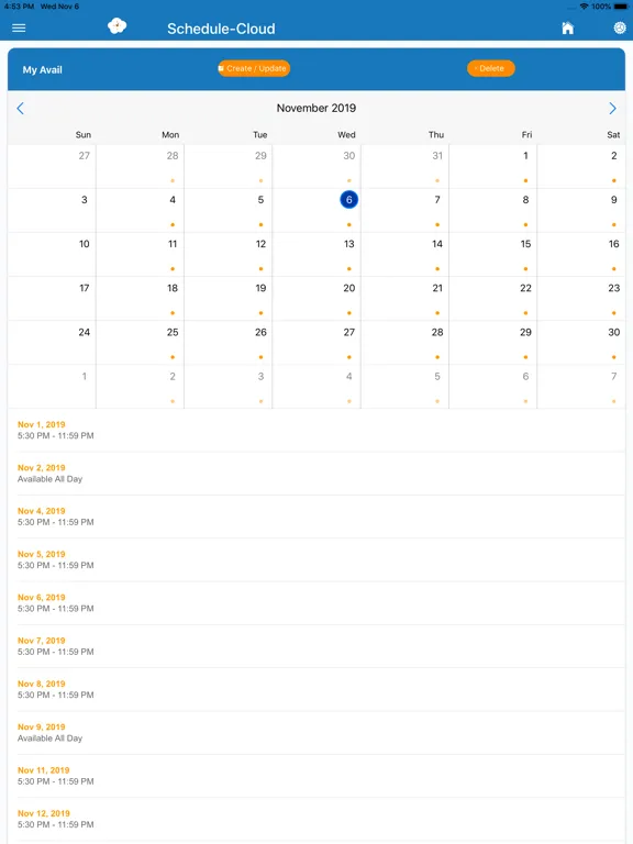 Schedule-Cloud Staff iPad  سکرین شاٹس