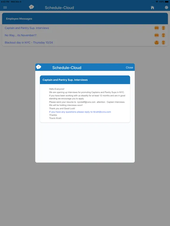 Schedule-Cloud Staff iPad  سکرین شاٹس