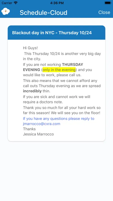 Schedule-Cloud Staff سکرین شاٹس
