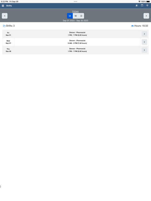 ScheduleSource TeamWork iPad  स्क्रीनशॉट