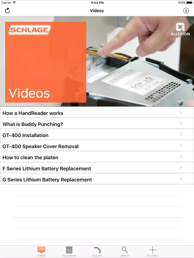 Schlage HandPunch Info iPad 应用截图