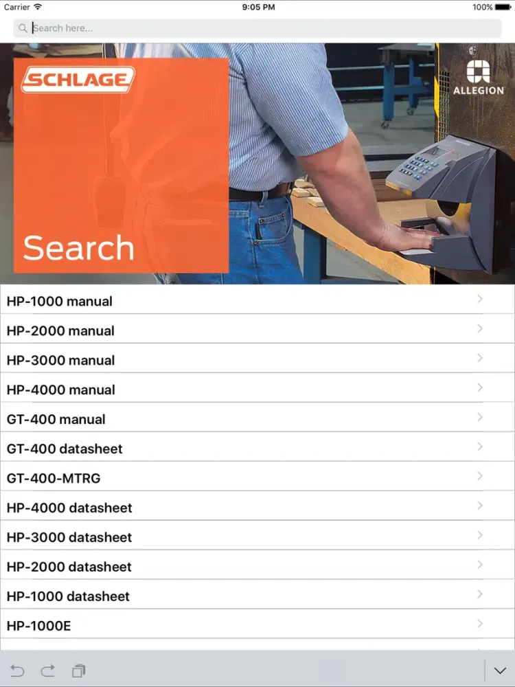 Schlage HandPunch Info iPad 应用截图