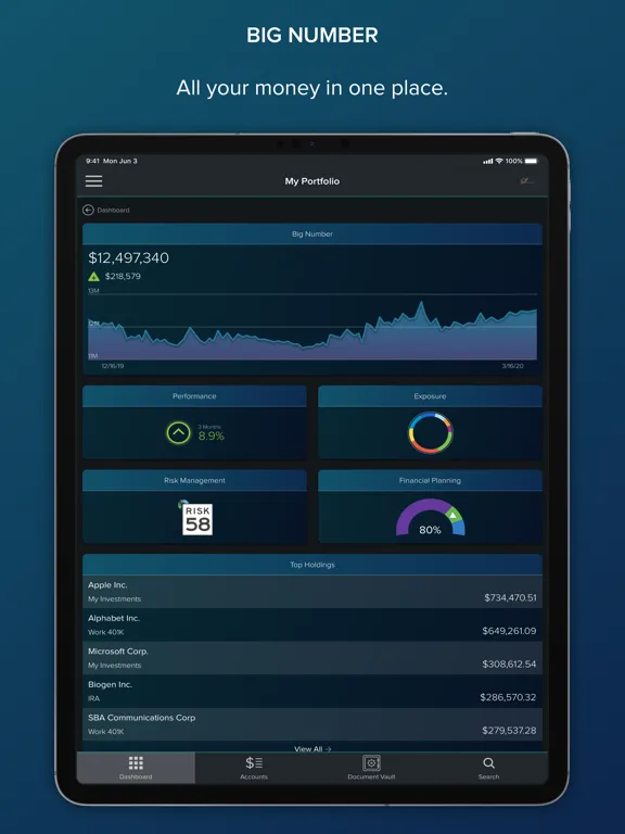 ภาพหน้าจอของ Schmidt Wealth Management iPad 