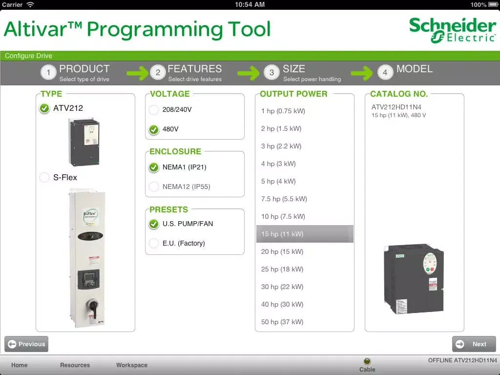 تصاویر Altivar Programming Tool iPad 