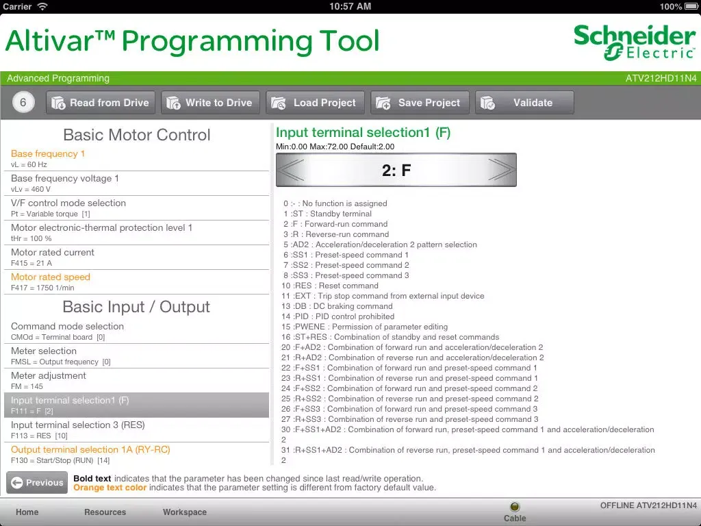 تصاویر Altivar Programming Tool iPad 