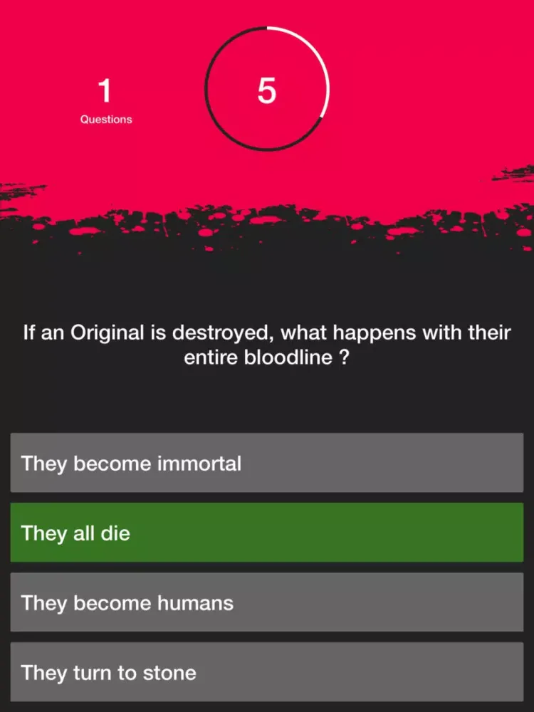 Ảnh chụp màn hình của Quiz for The Vampire Diaries iPad 