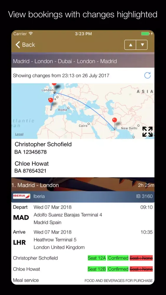 Tangkapan layar MyFlights