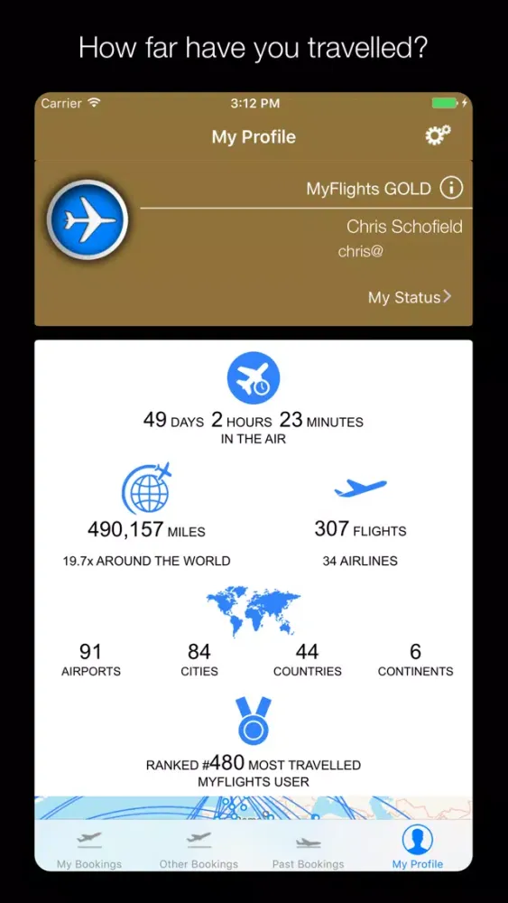 Tangkapan layar MyFlights