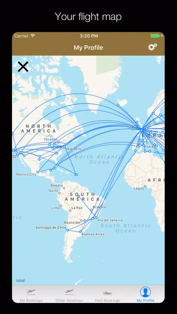 Tangkapan layar MyFlights