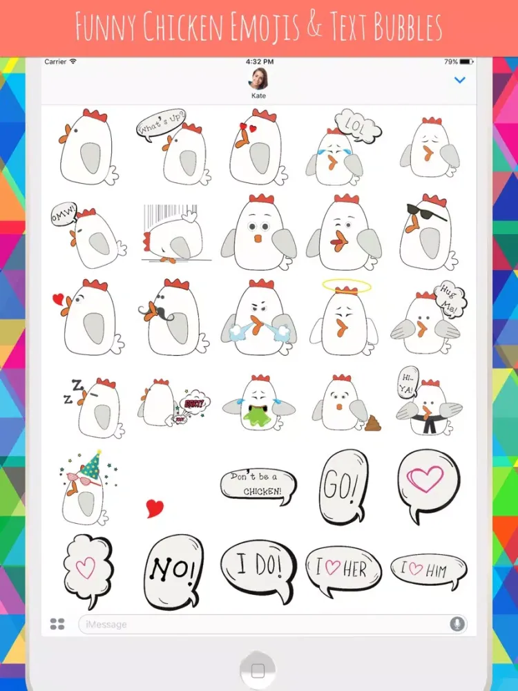 تصاویر Chicken Scratch: Fun Animated Emoji Stickers iPad 
