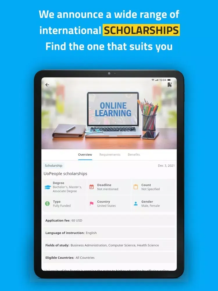Ảnh chụp màn hình của Scholar Source iPad 