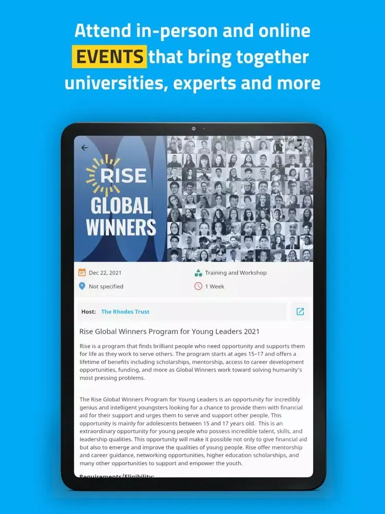 Ảnh chụp màn hình của Scholar Source iPad 