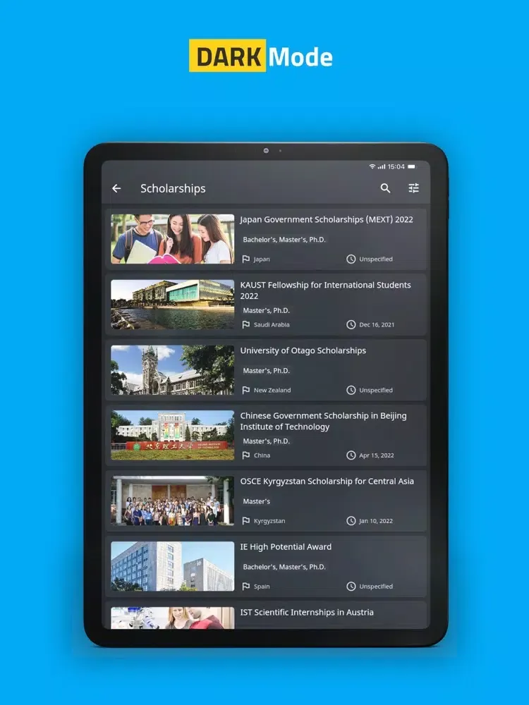 Ảnh chụp màn hình của Scholar Source iPad 