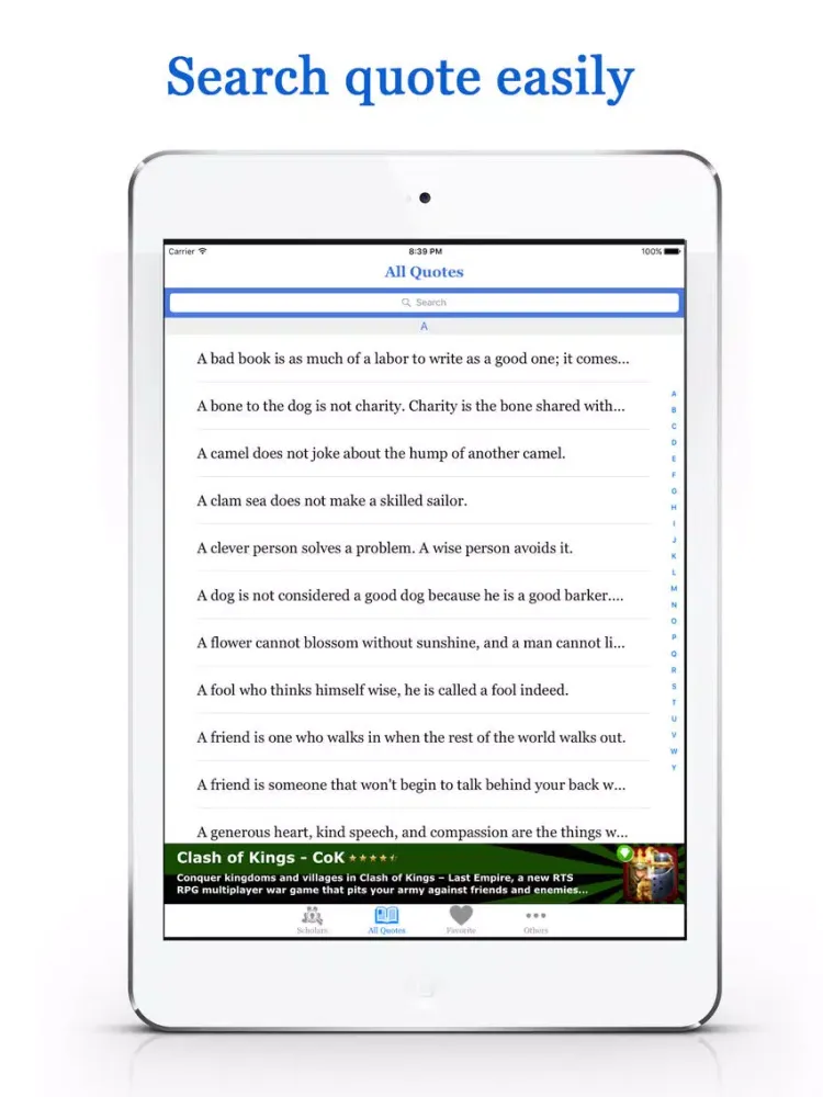 Scholars Quotes iPad  Screenshots