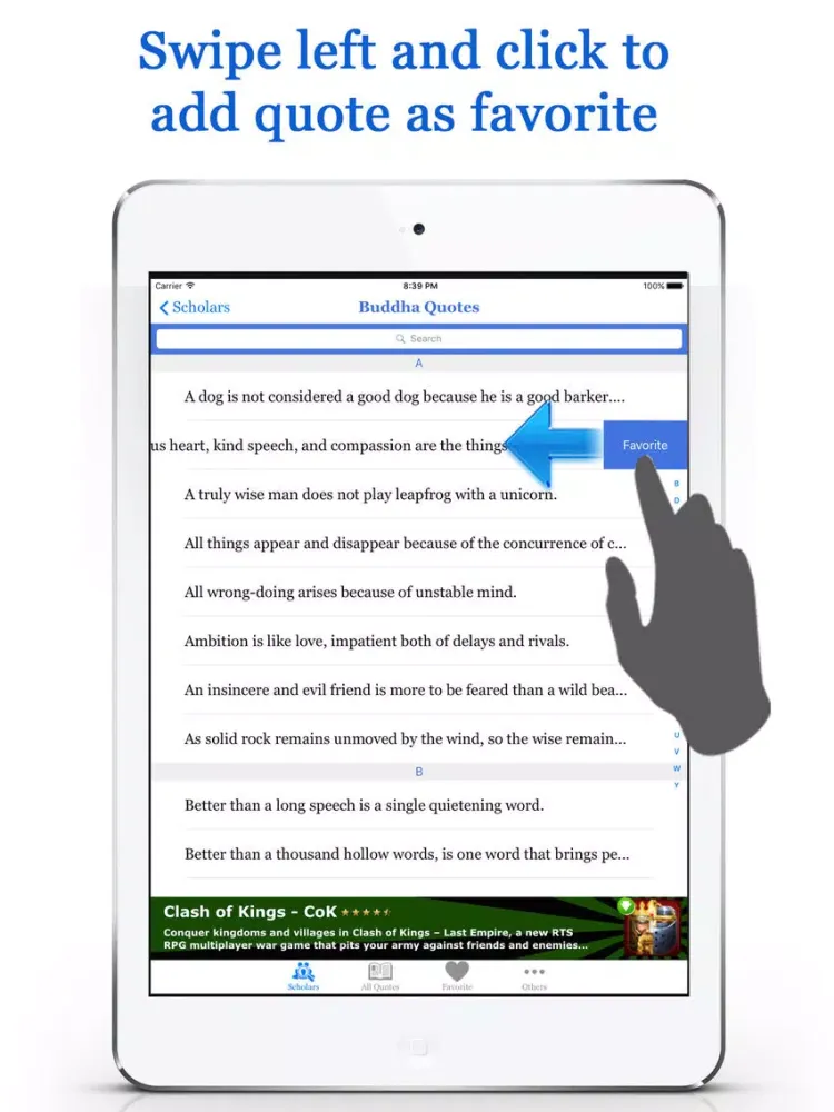 Scholars Quotes iPad  Screenshots