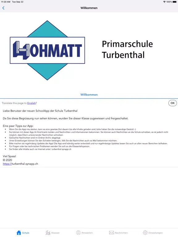Schule Turbenthal iPad  Screenshots