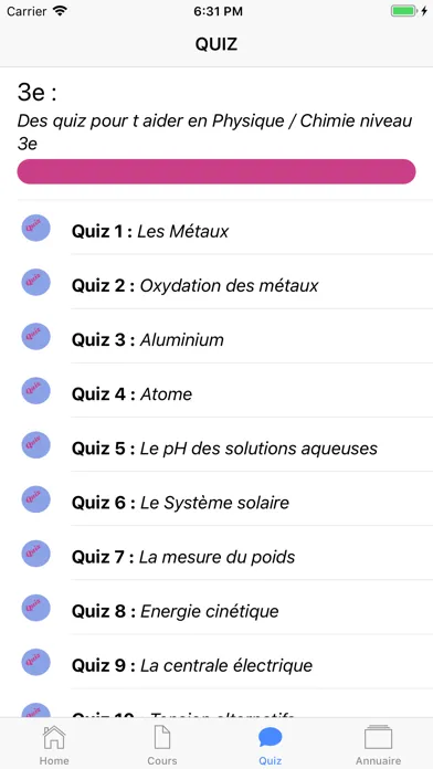 Ảnh chụp màn hình của Chimie 3ème