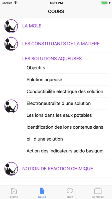 Ảnh chụp màn hình của Chimie 3ème