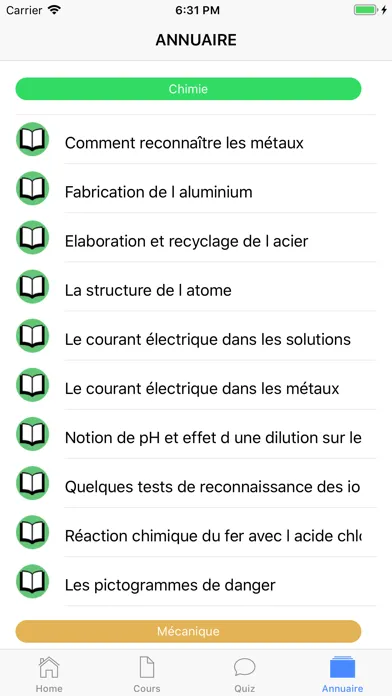 Ảnh chụp màn hình của Chimie 3ème