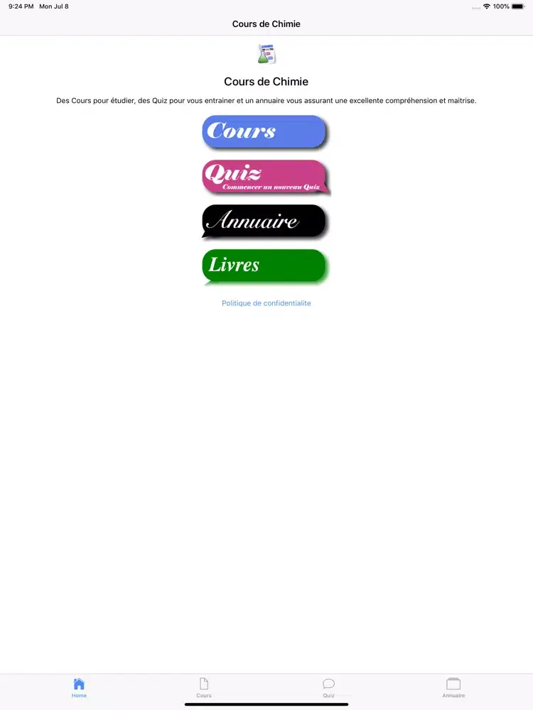 Zrzuty ekranu Cours de Chimie iPad 