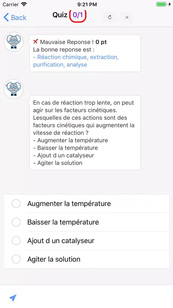 Zrzuty ekranu Cours de Chimie