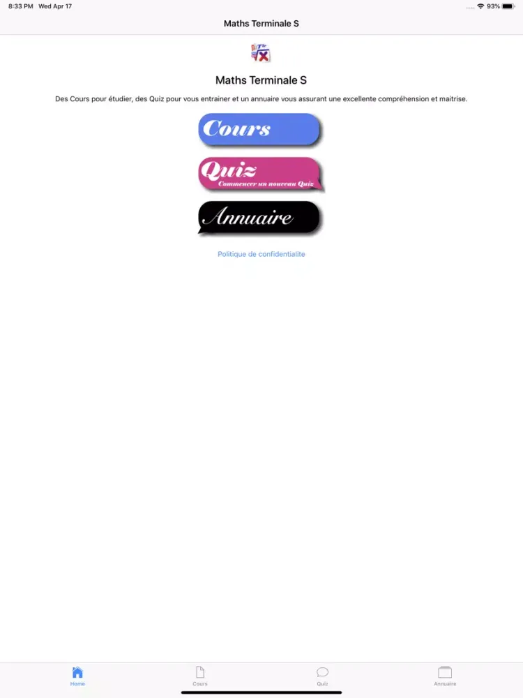 صور Maths Terminale S iPad 