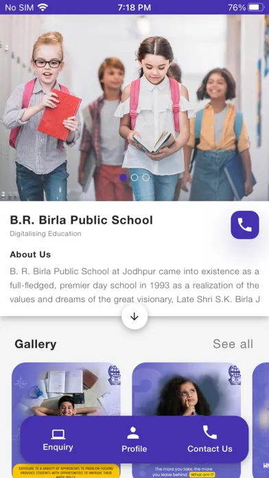 Capturas de tela do B.R. Birla Public School